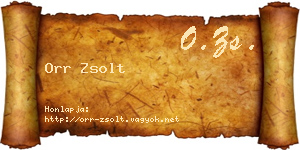Orr Zsolt névjegykártya